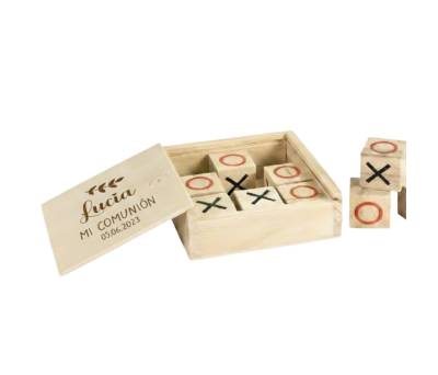 Juego de 3 en raya personalizable para detalles de comunión o de cumpleaños (1)